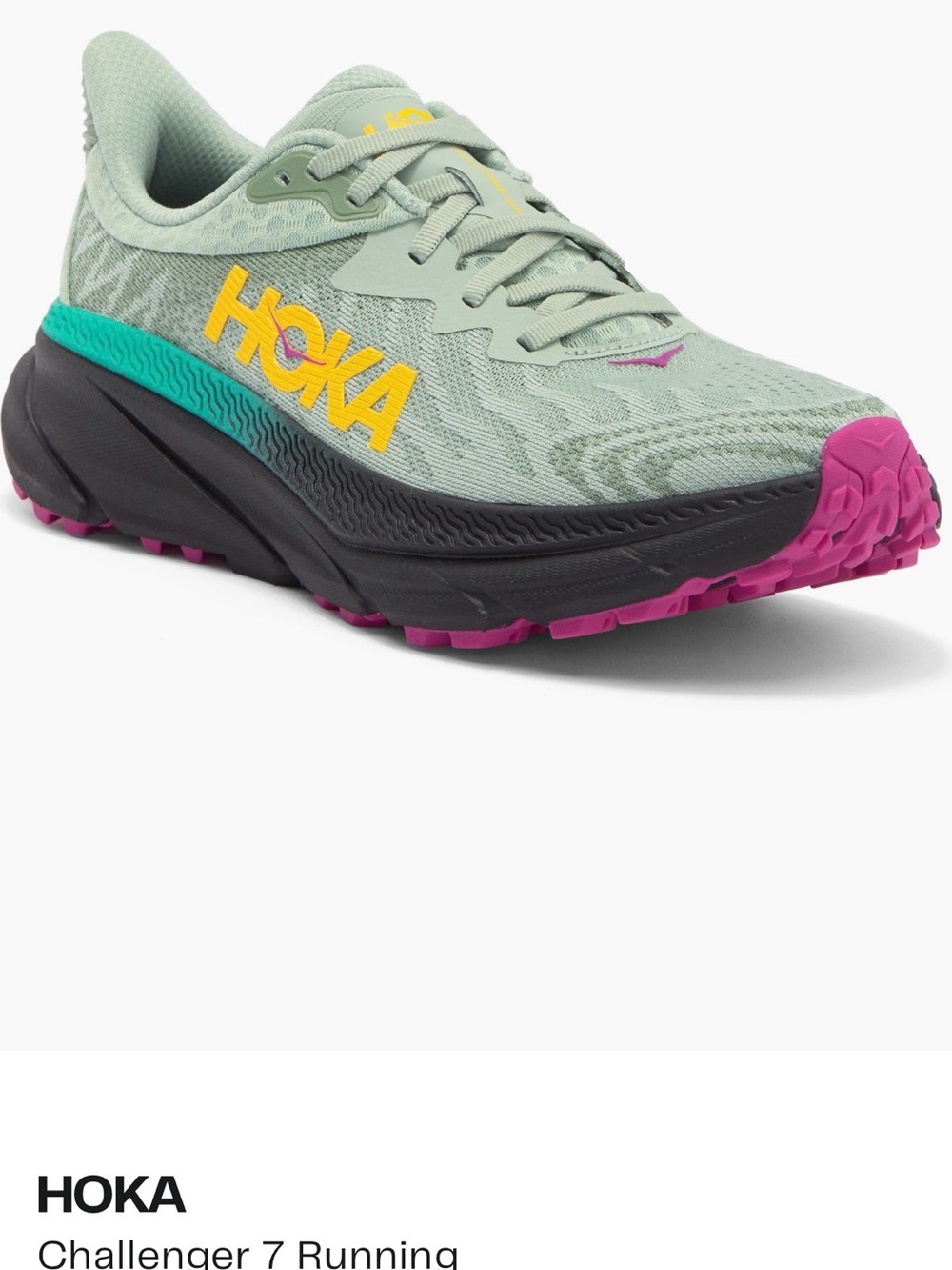 Hoka Women's Sage Trail Sneaker with Yellow, Teal & Magenta Accents